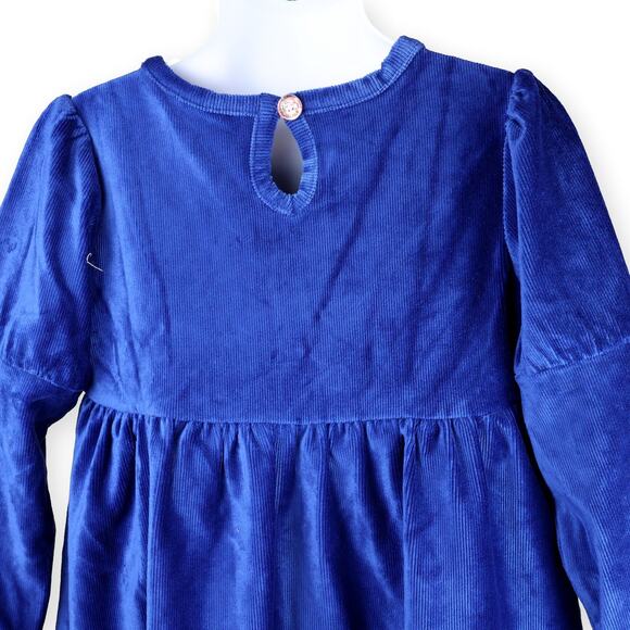 Matilda Jane Heart to Heart Blue Clara Ribbed Velour Lap Dress 4 - Picture 5 of 11